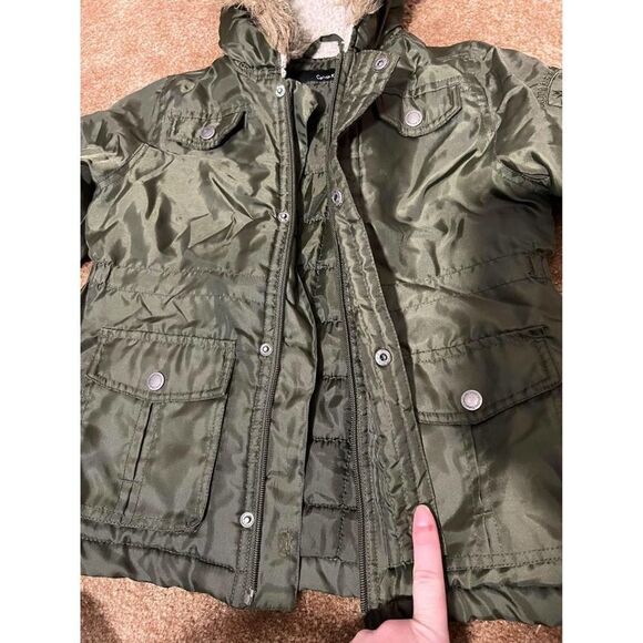 Calvin Klein Jeans Girl Toddler 2T Winter Coat Hooded *missing zipper* - Picture 3 of 10